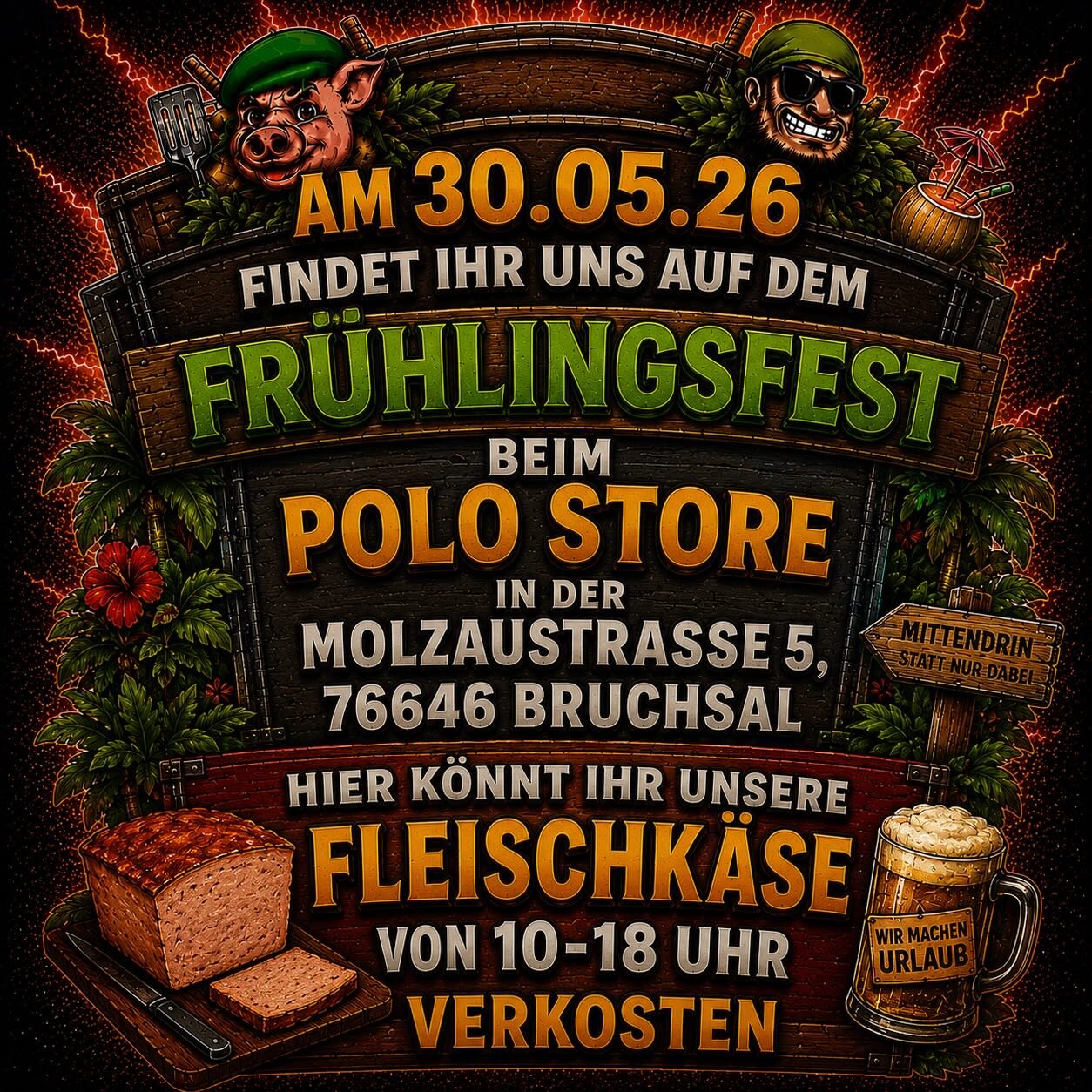 Instagram-Beitrag der Fleischkäseguerillas: Frühlingsfest beim Polo Store